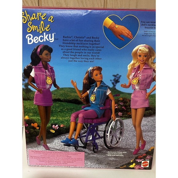 Barbie - Share a Smile - Becky & Wheelchair - Special Edition 1996 Mattel NIB - Picture 10 of 10